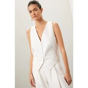 Nina Ricci Off-white Cady Drapped Open-Back Vest
